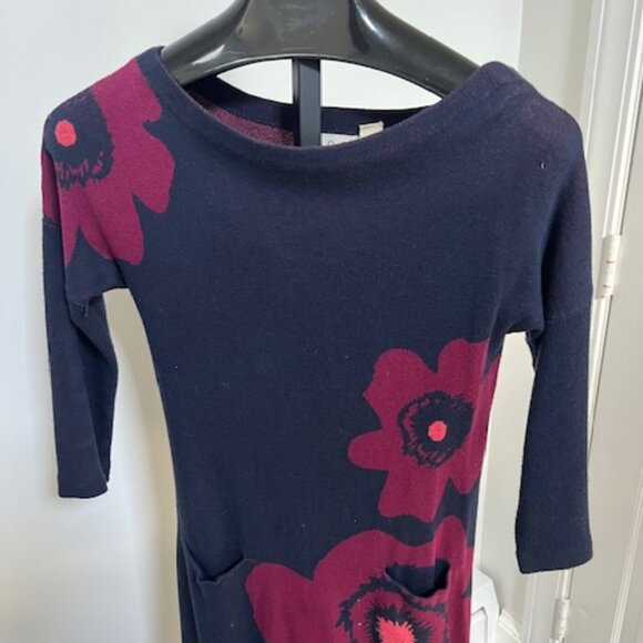 Anthropologie Field Flower XS Poppy tunic sweater navy plum - Picture 1 of 3